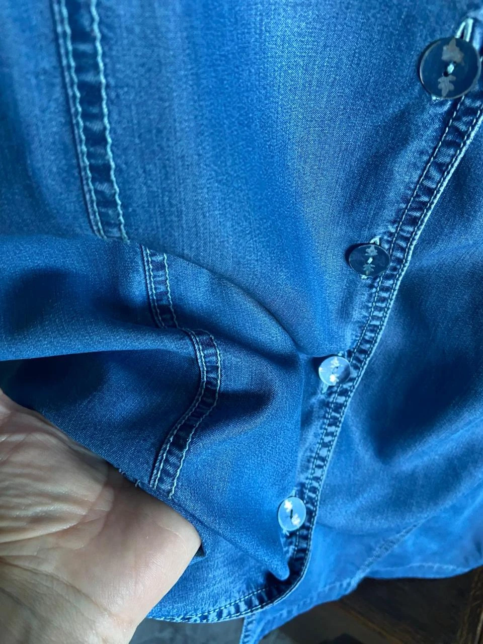 Vestido vaquero de verano, manga corta, abonotado, tela muy agradable. – photo 5